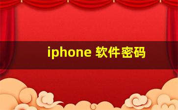 iphone 软件密码